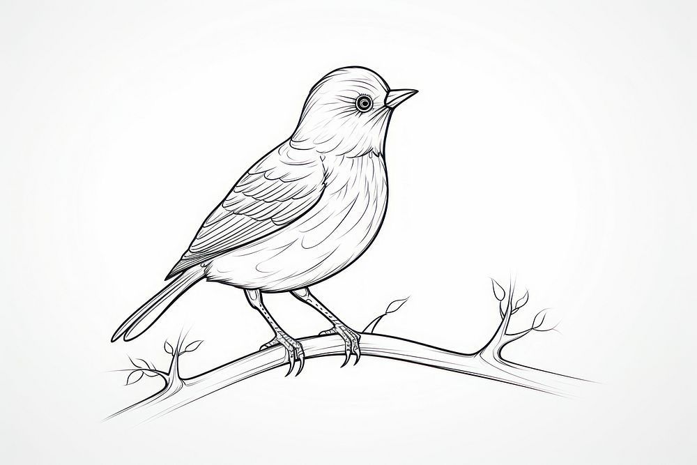 Bird sketch drawing animal.