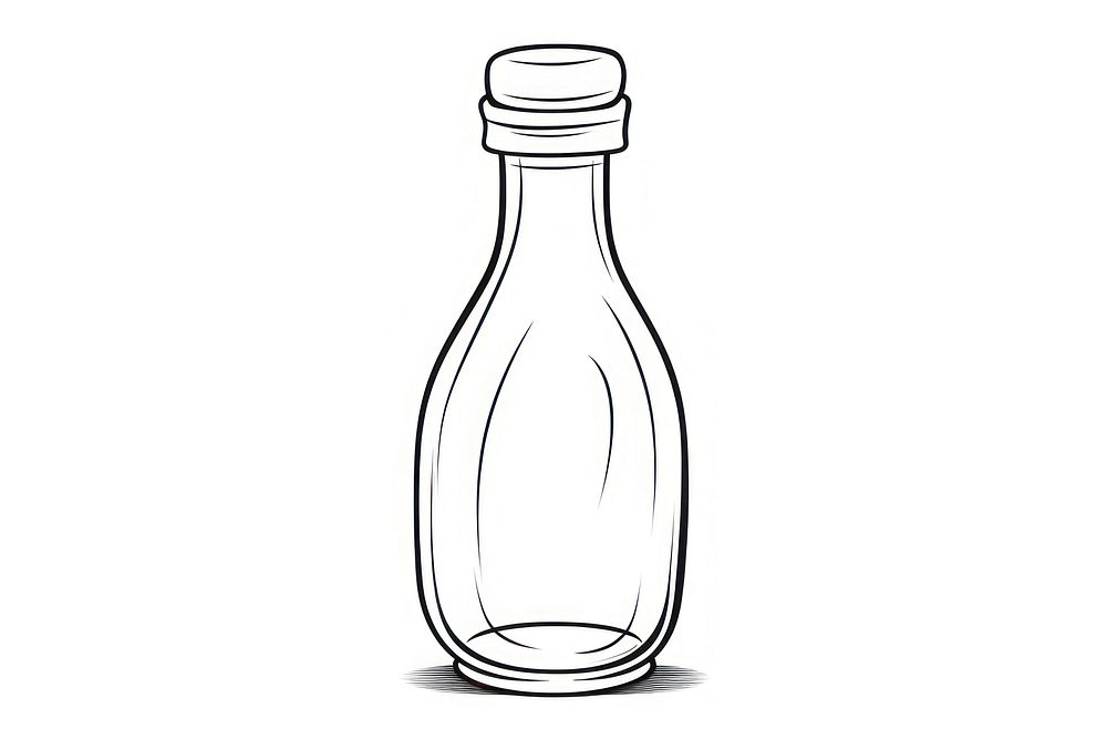 Bottle sketch glass drink.