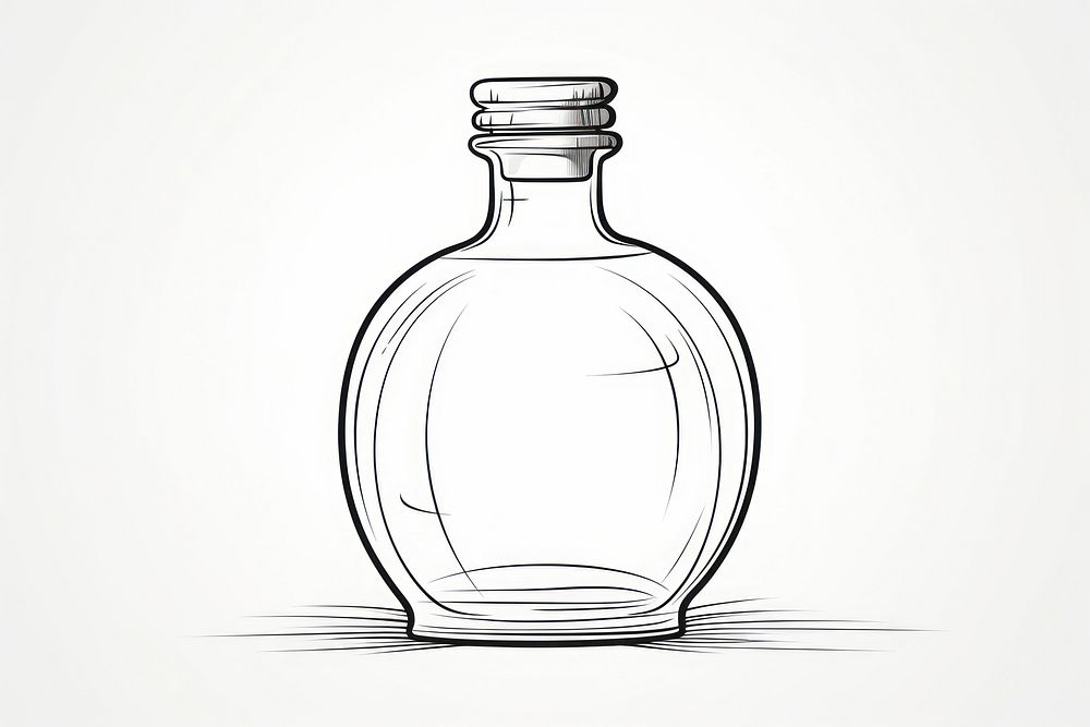 Bottle sketch glass line.