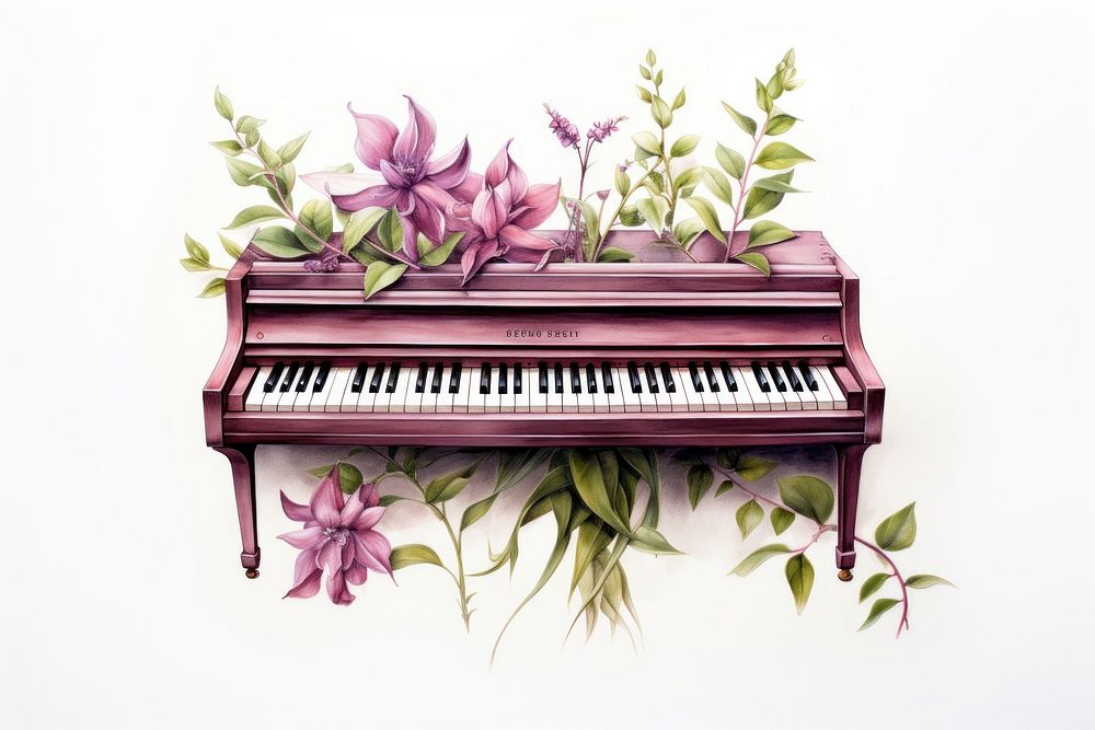 Piano keyboard plant creativity.