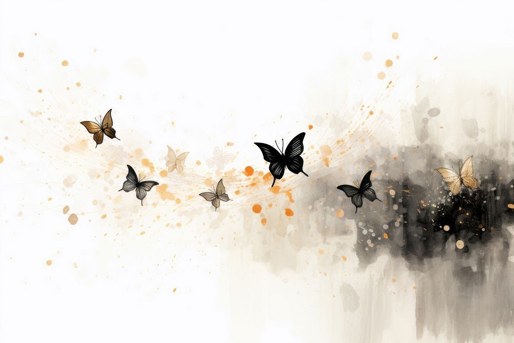 Butterflies watercolor background wildlife animal flying.