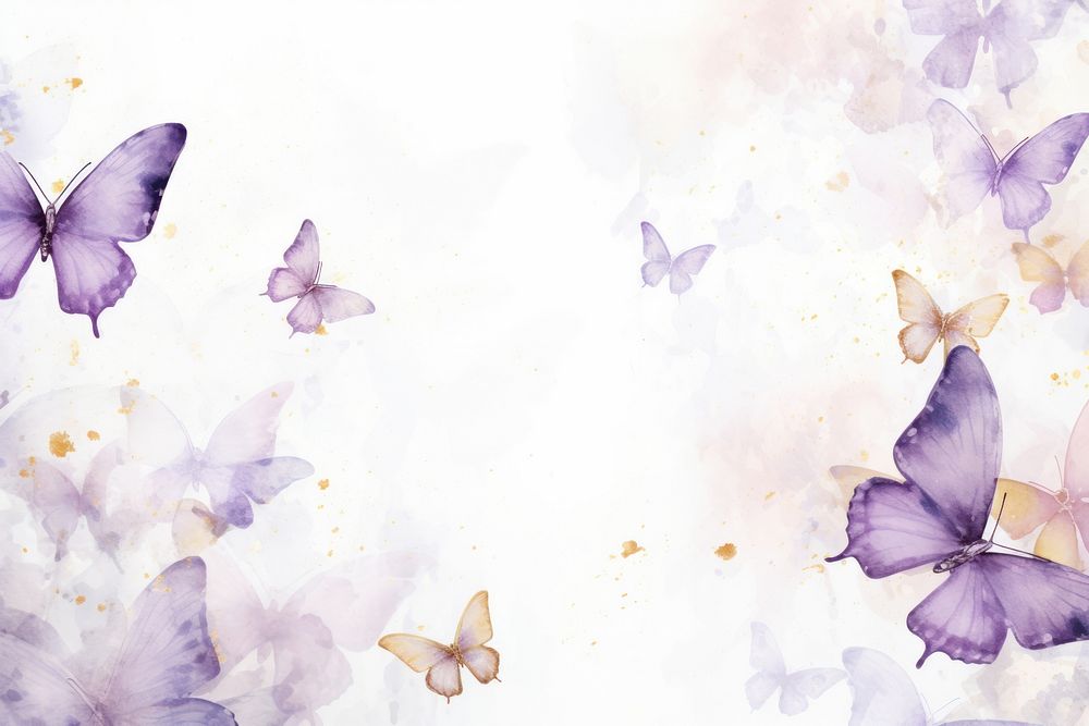 Butterflies watercolor background backgrounds lavender painting.