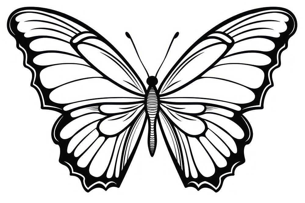 Butterfly sketch drawing insect.