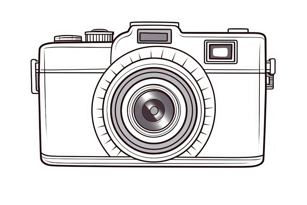 Camera camera sketch white background.