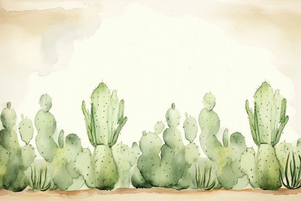Cactus watercolor background backgrounds outdoors nature.