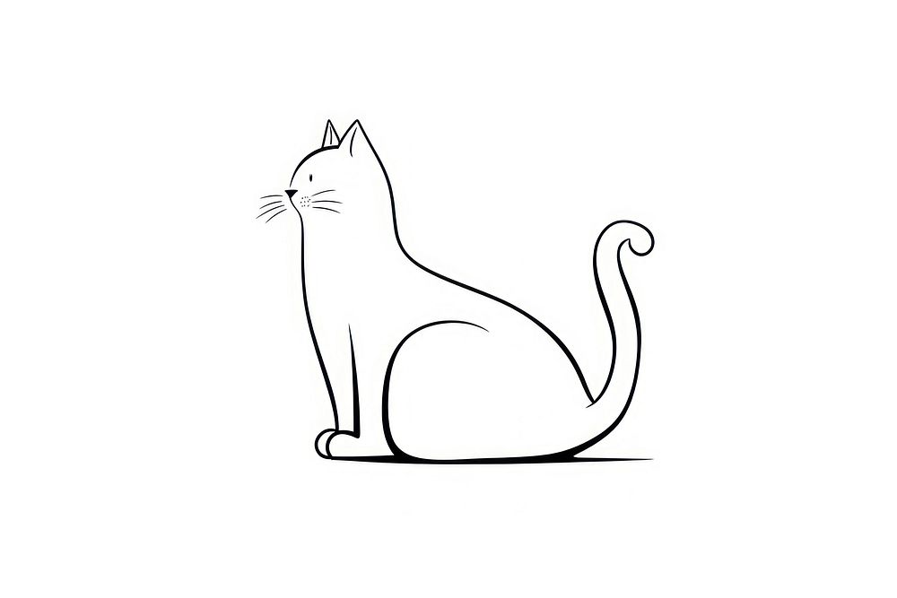 Cat sketch drawing animal.