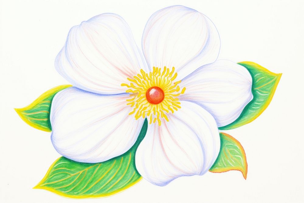 White flower pattern drawing petal.