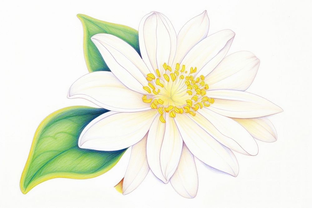 White flower drawing dahlia petal.