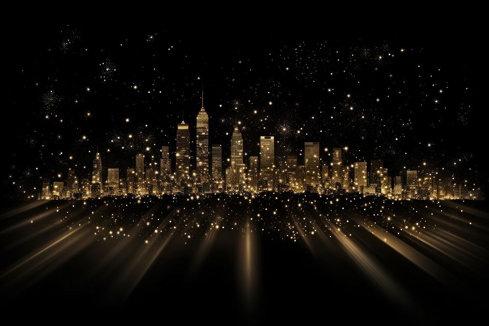City shape sparkle light glitter architecture metropolis landscape.