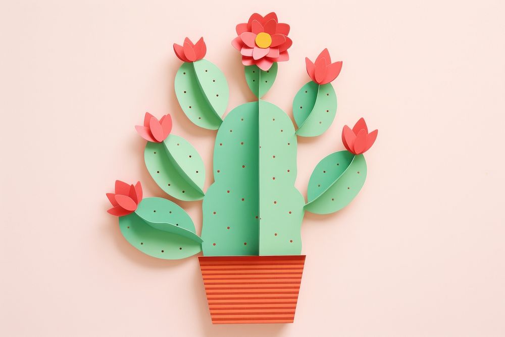 Cactus craft paper art.