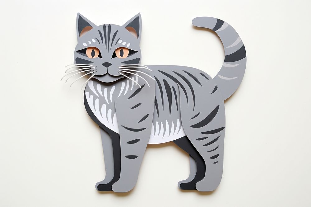 Grey cat animal mammal craft.