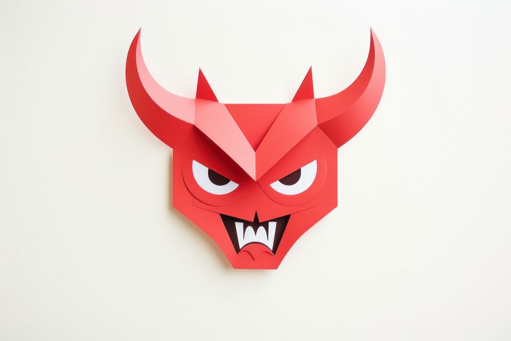 Devil origami paper art.