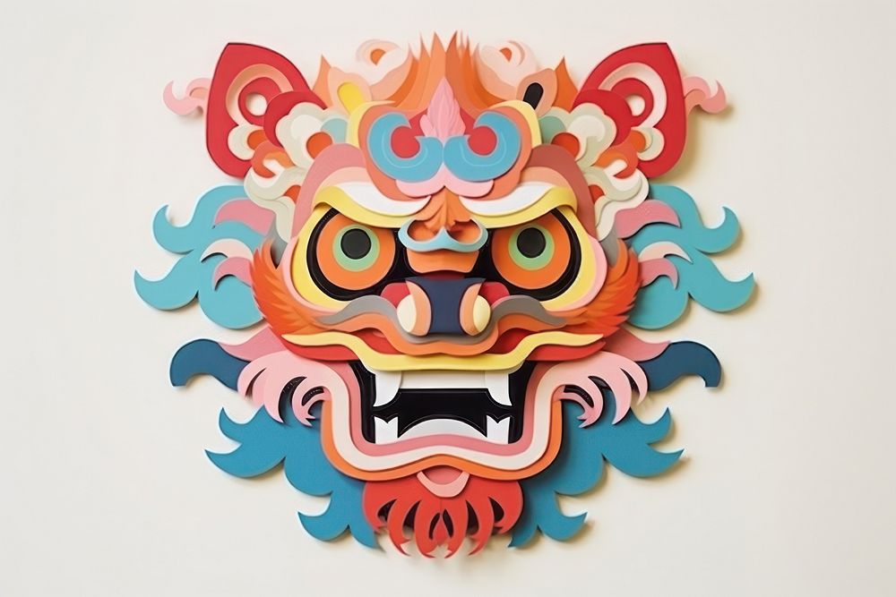 Lion dance craft art representation.