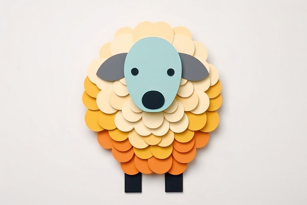Sheep craft paper art.