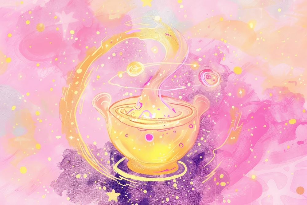 Cute magic illustration pattern purple refreshment.