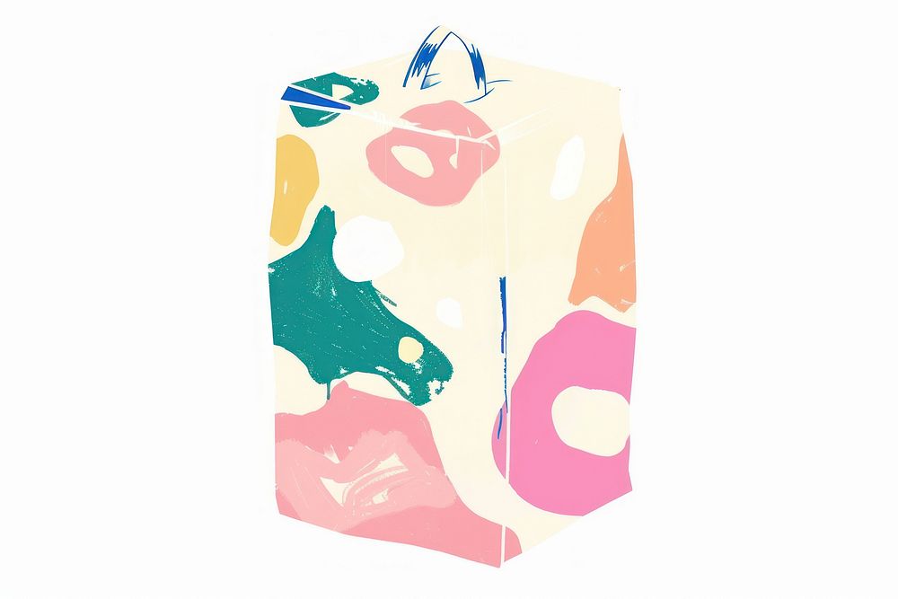 Milk box bag white background creativity.