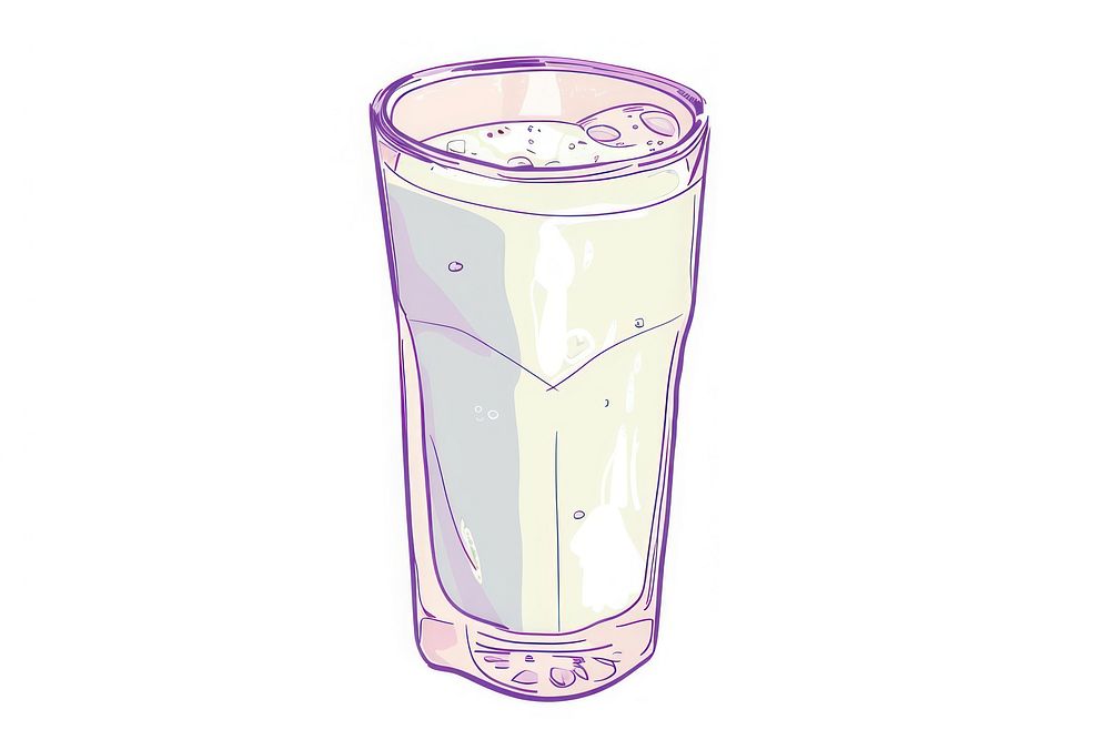 Milk drink glass white background.