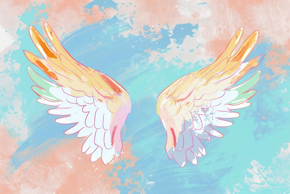 Cute Angle wings illustration creativity painting painted.