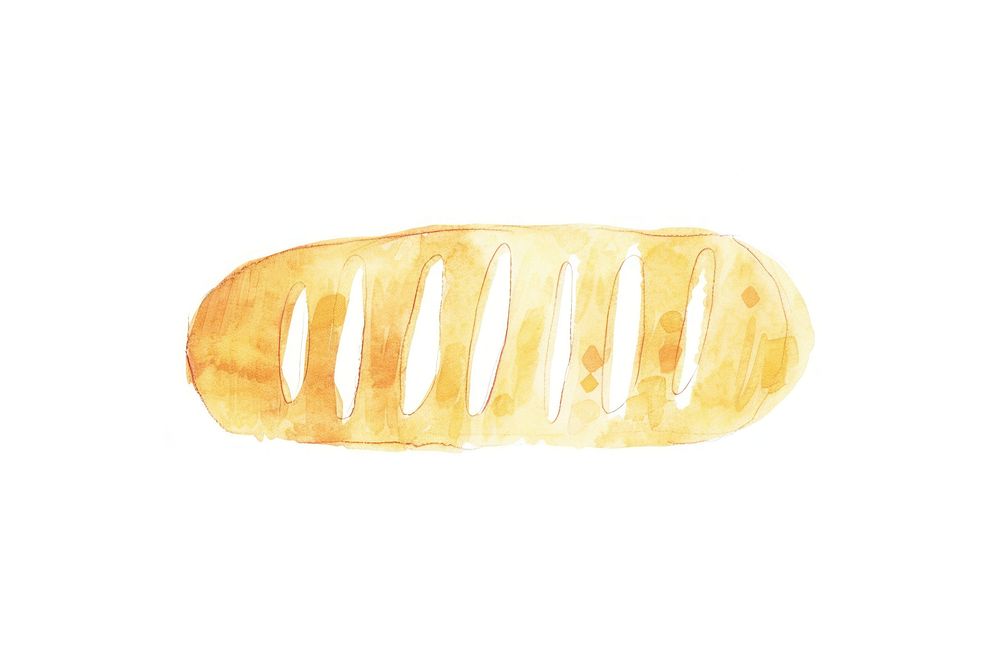 Baguette bread food white background.