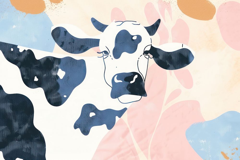 Cute farm cow illustration backgrounds livestock animal.