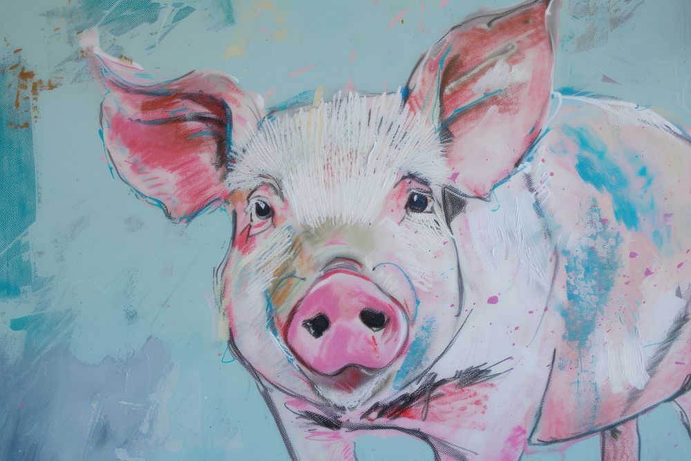 Cute farm pig illustration animal mammal representation.