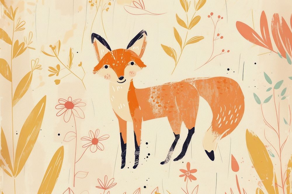 Cute fox illustration backgrounds animal mammal.