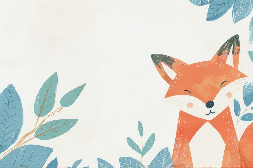 Cute fox illustration backgrounds cartoon pattern.