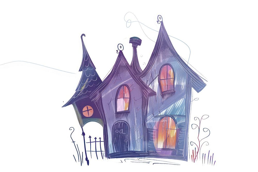 Haunted house drawing sketch architecture.