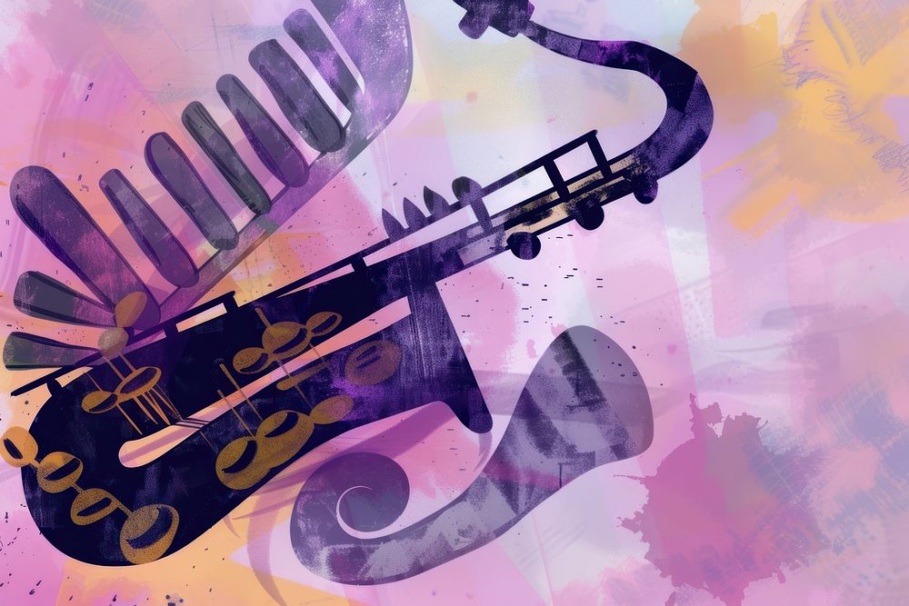 Cute jazz illustration performance creativity euphonium.