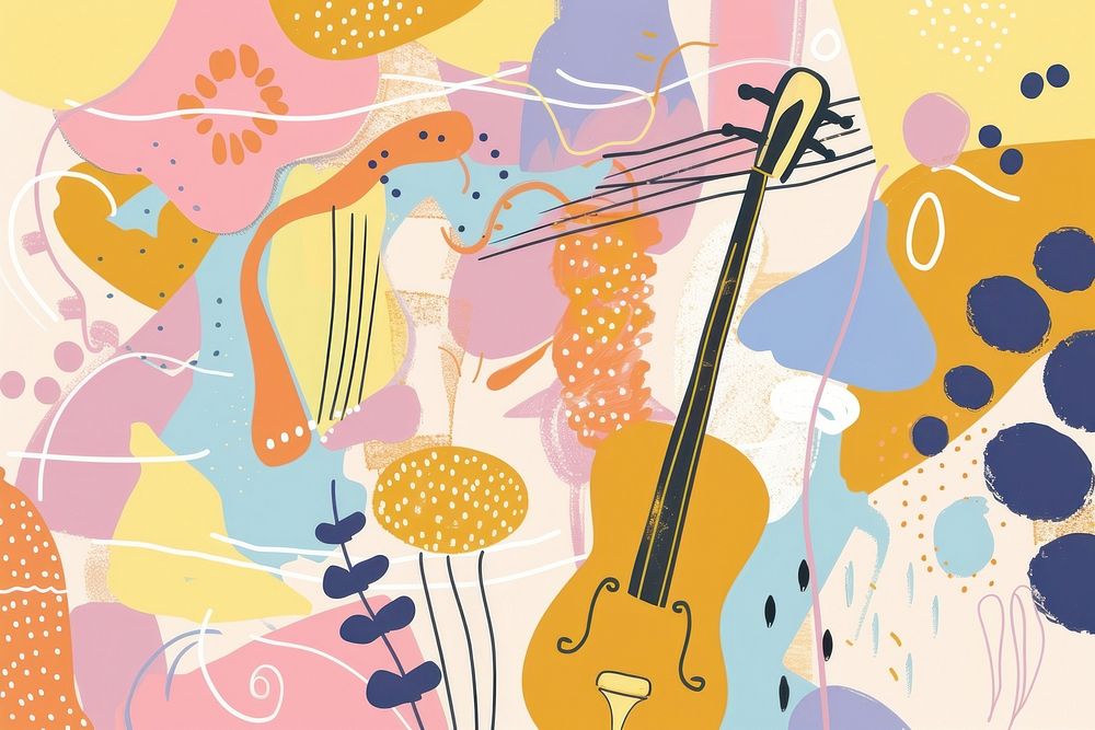 Cute jazz illustration backgrounds pattern art.