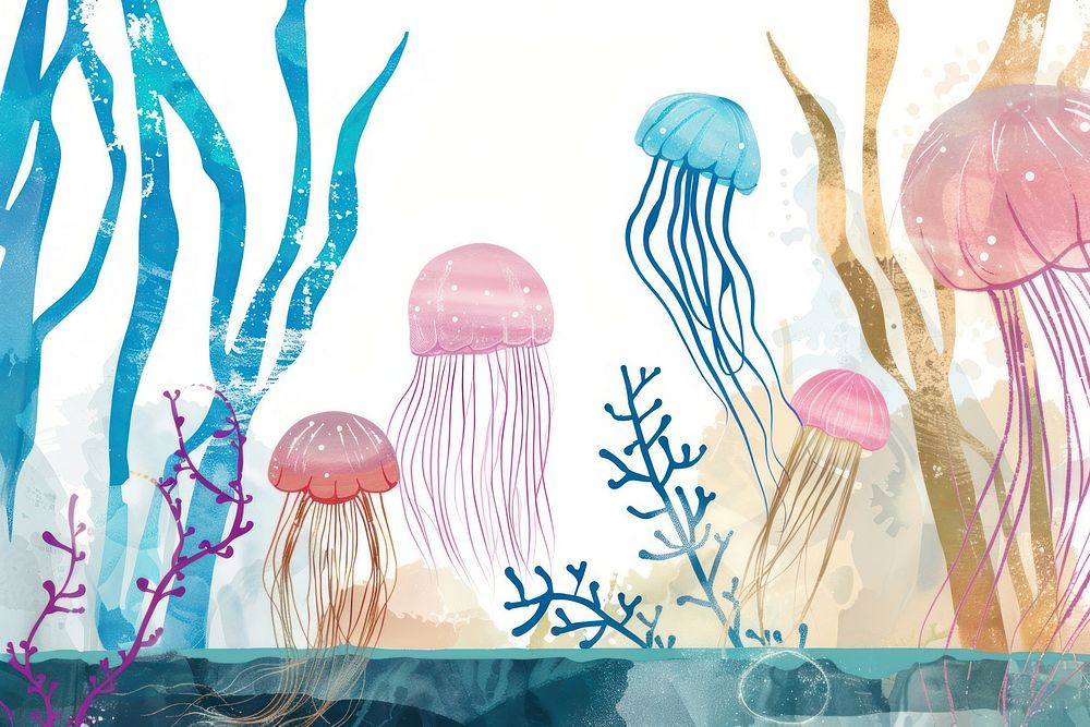 Jellyfish in tank aquarium invertebrate transparent underwater.