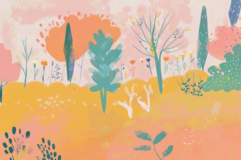 Cute Park illustration backgrounds painting pattern.