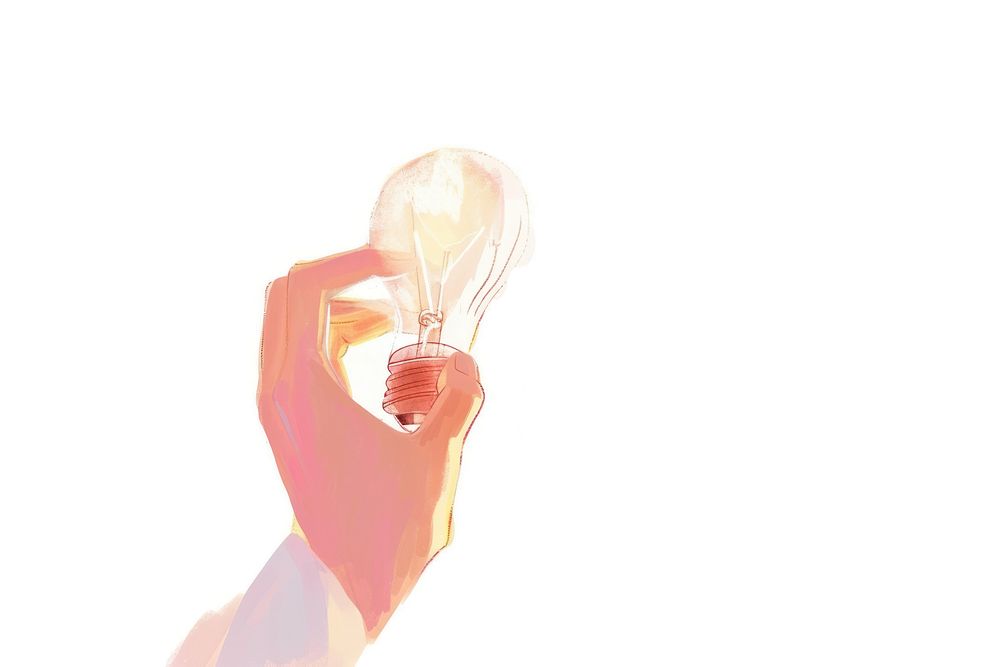 Person holding light bulb lightbulb white background creativity.