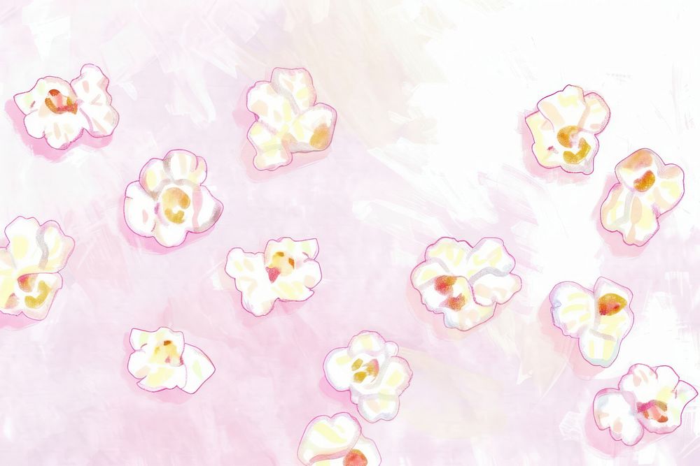 Cute popcorn illustration backgrounds flower petal.