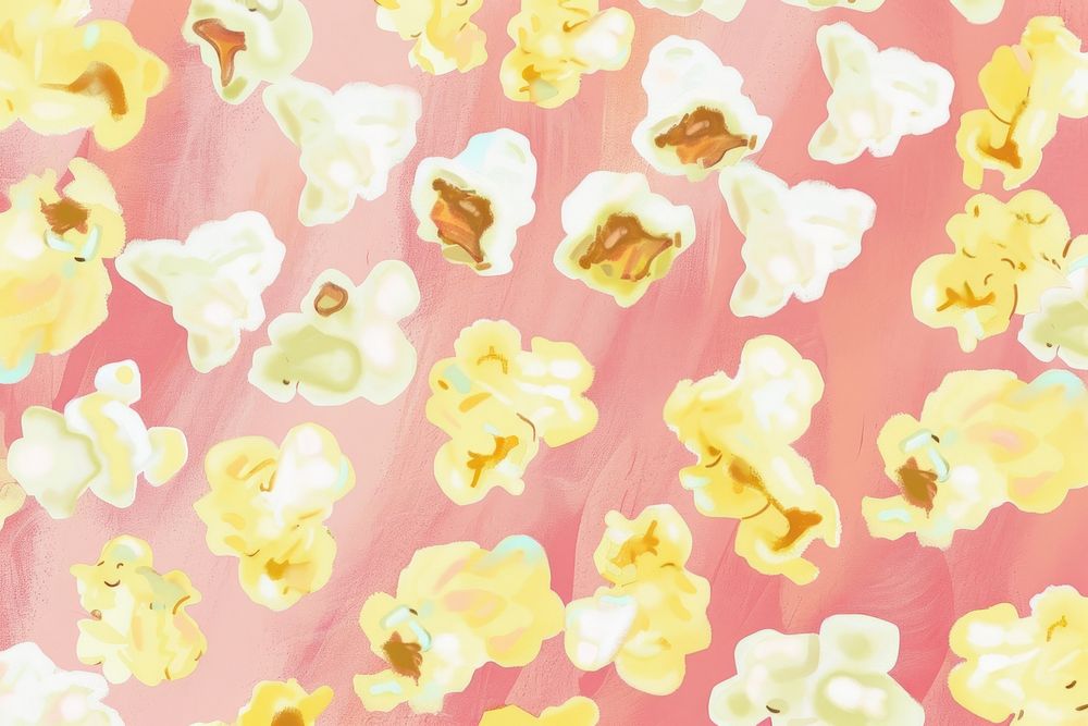Cute popcorn illustration backgrounds wallpaper pattern.