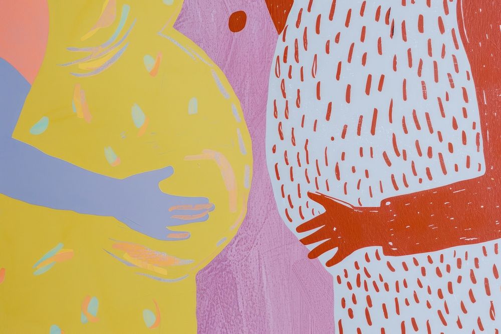 Cute Pregnants illustration backgrounds painting art.