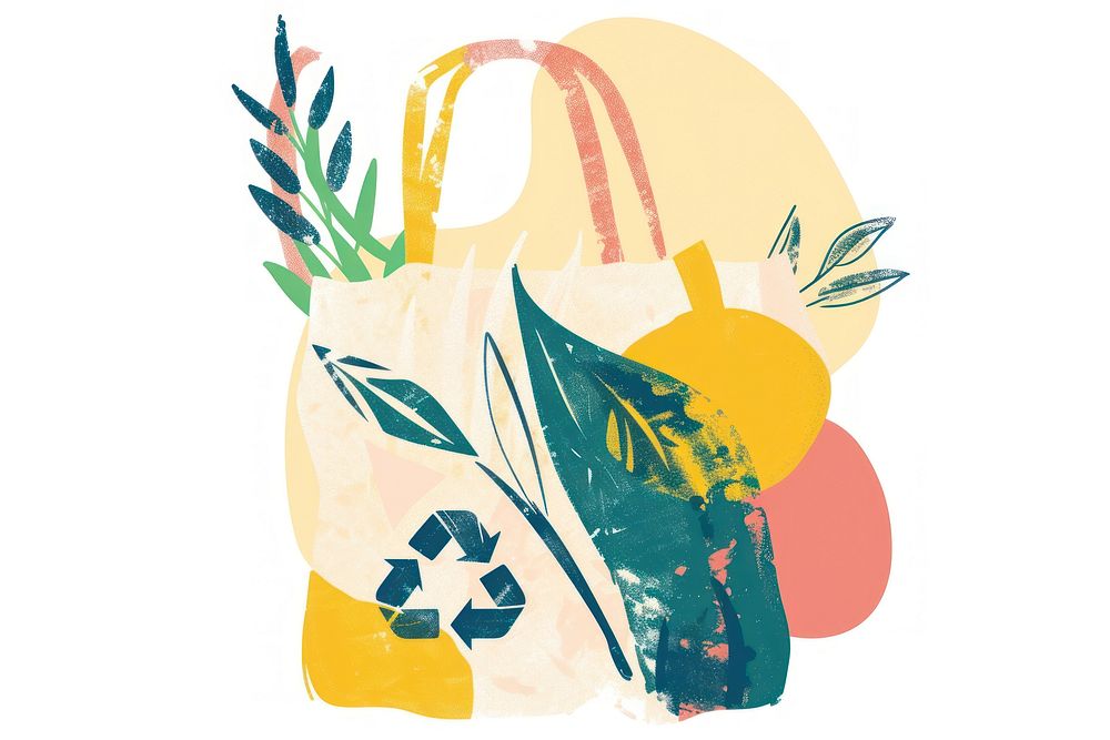 Cute recycle bag illustration handbag accessories creativity.