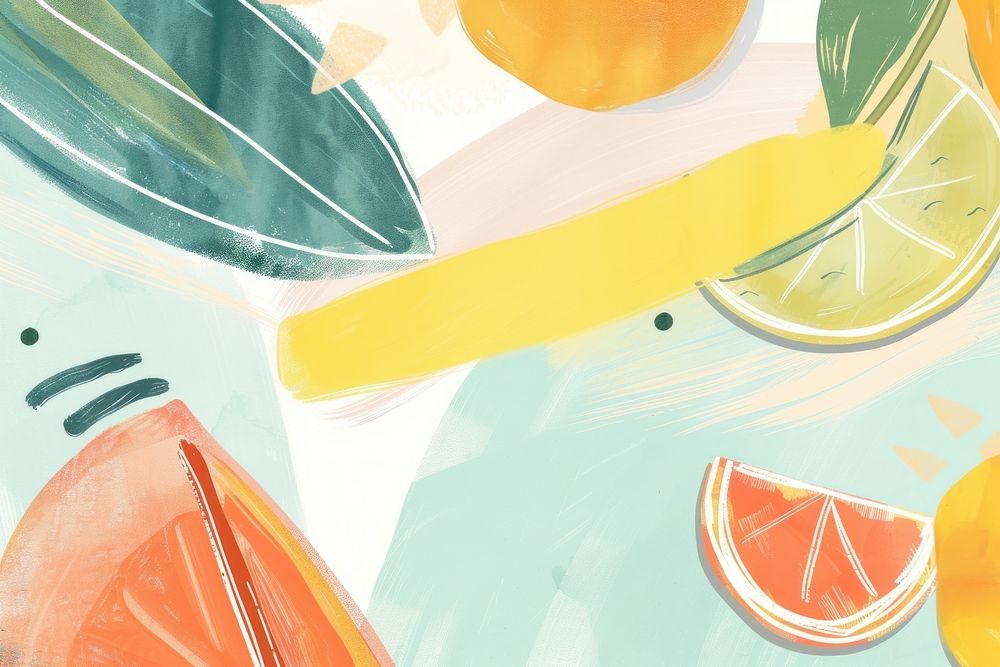 Cute summer illustration backgrounds painting fruit.