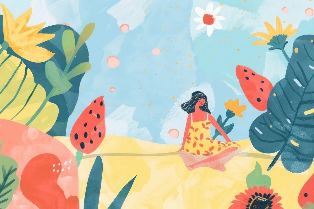 Cute summer illustration backgrounds outdoors pattern.