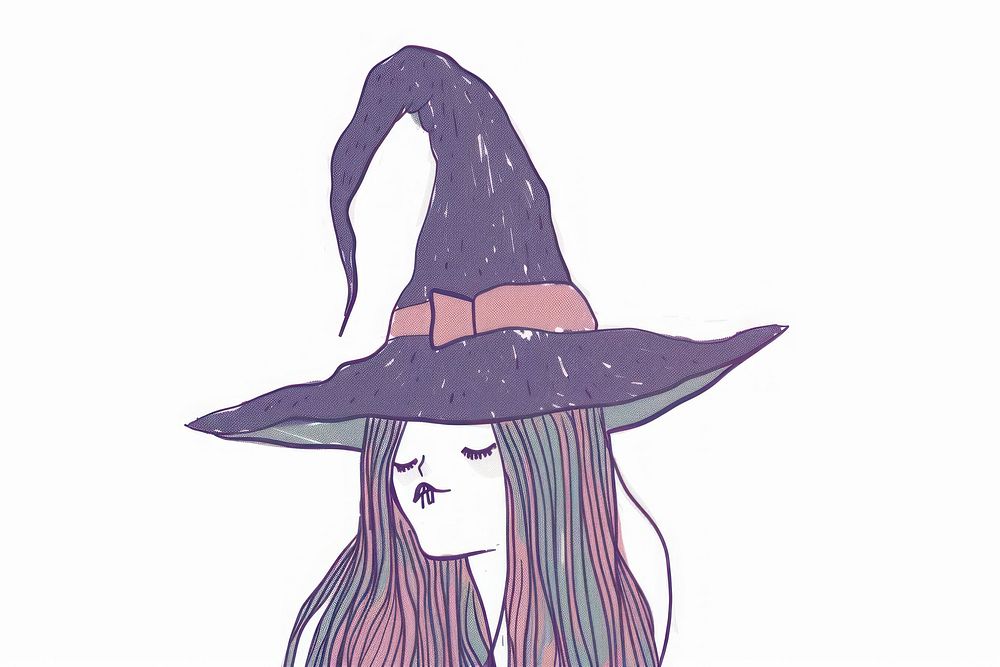 Cute witch illustration drawing sketch publication.