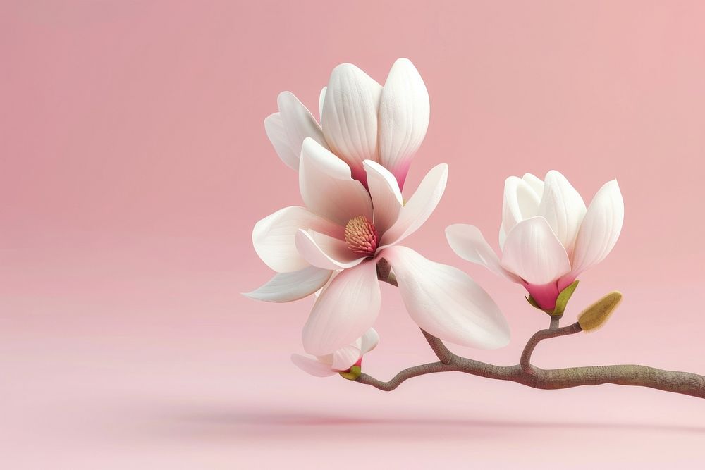 3d Magnolia magnolia blossom flower.