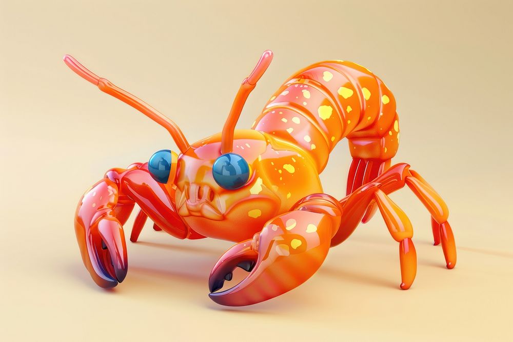3d Scorpius lobster seafood animal.