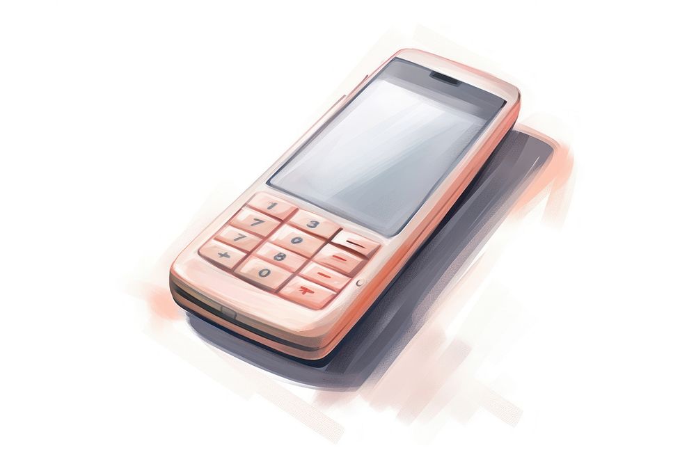Phone white background electronics calculator.