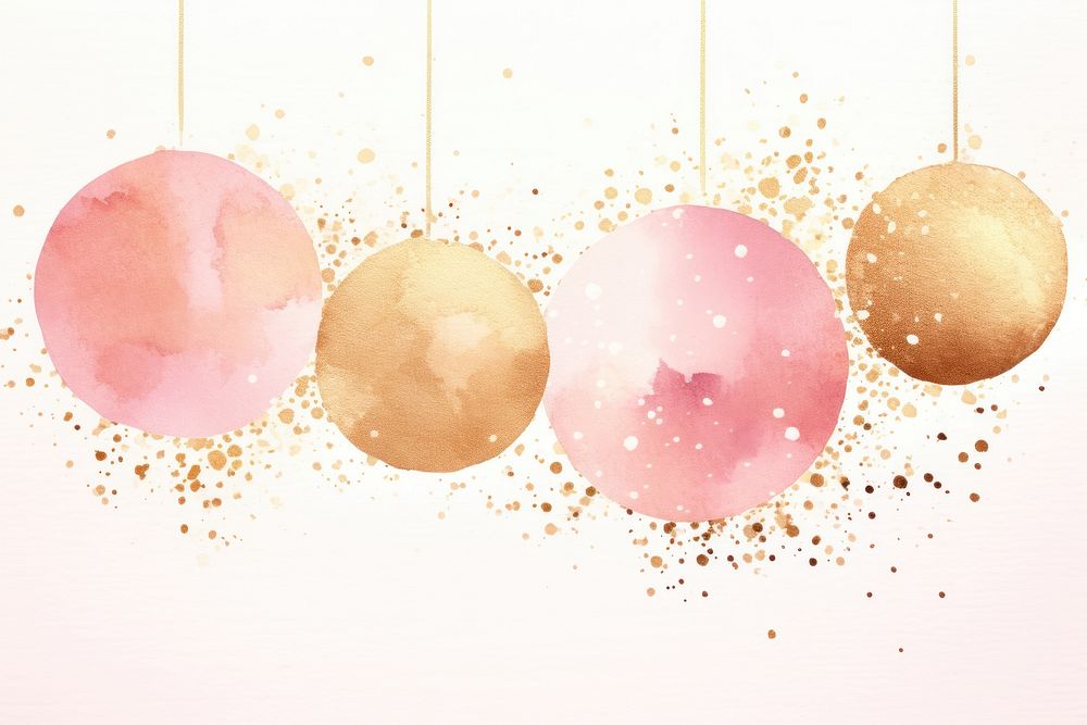 Disco ball watercolor background pink celebration decoration.