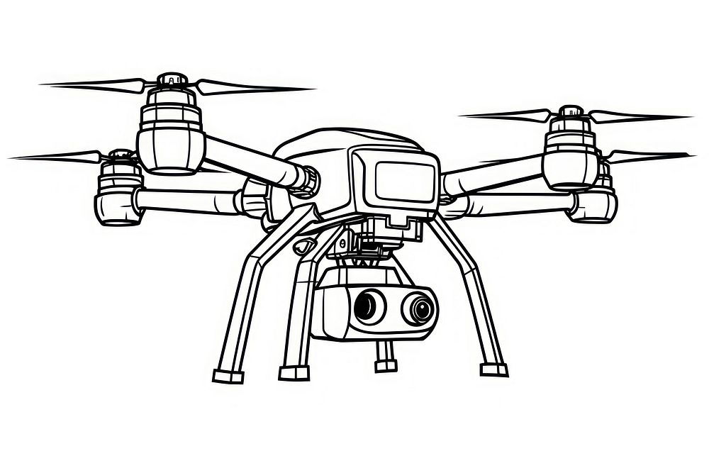 Drone sketch helicopter aircraft.