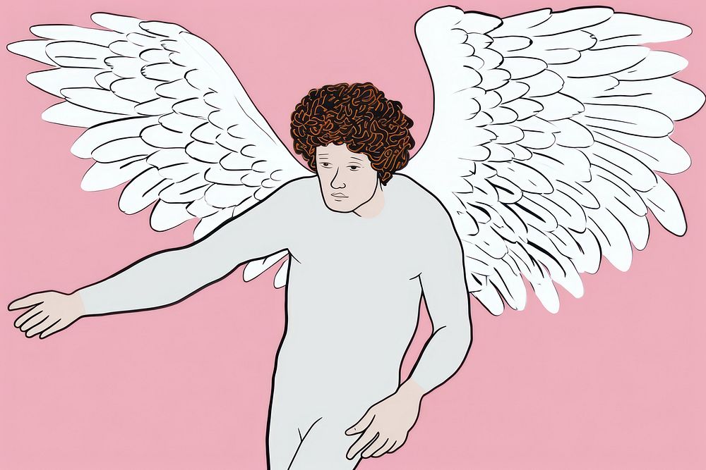 Angle wings cartoon drawing angel.
