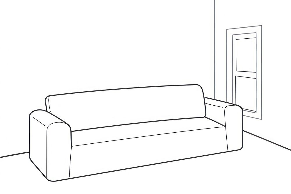 Sofa furniture cartoon drawing.