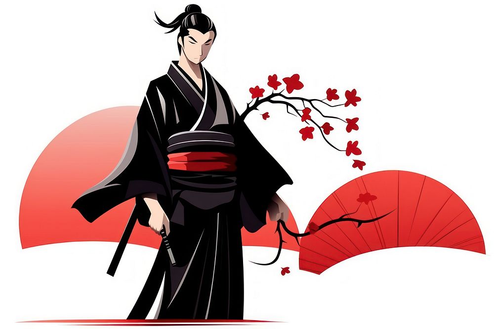 Samurai cartoon kimono adult.