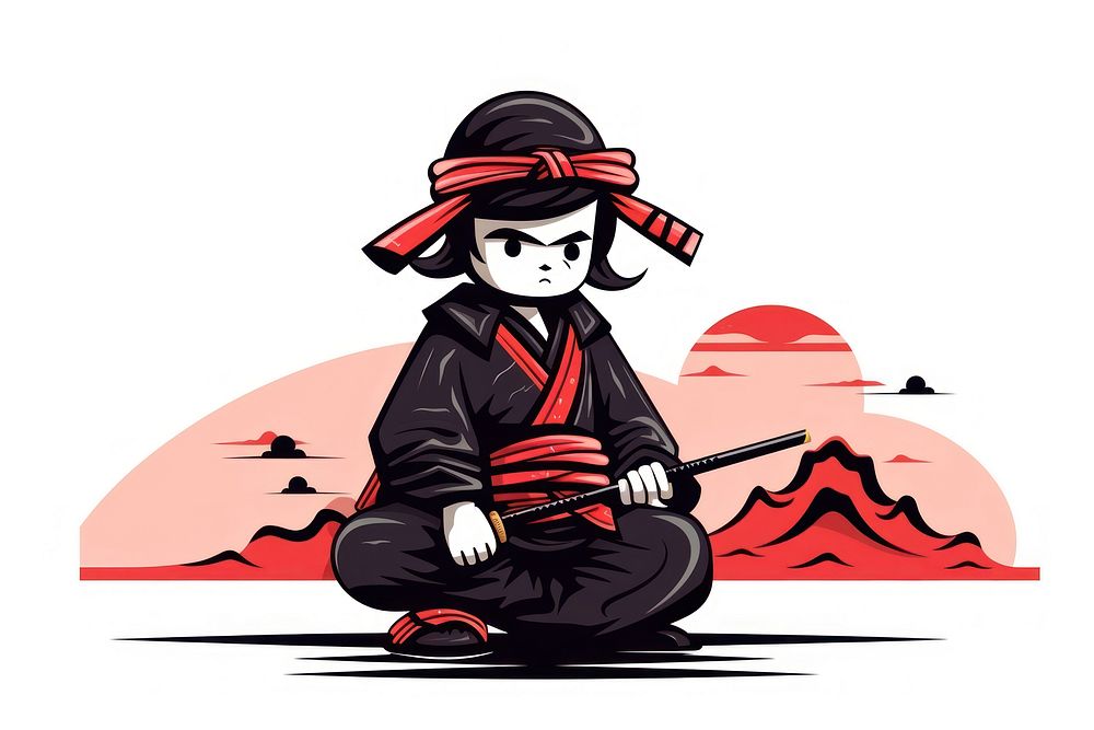 Samurai cartoon samurai representation.