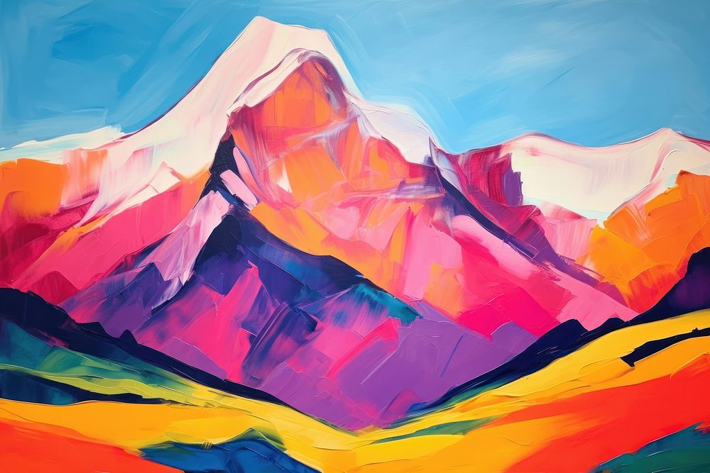 Mountain mountain painting outdoors.